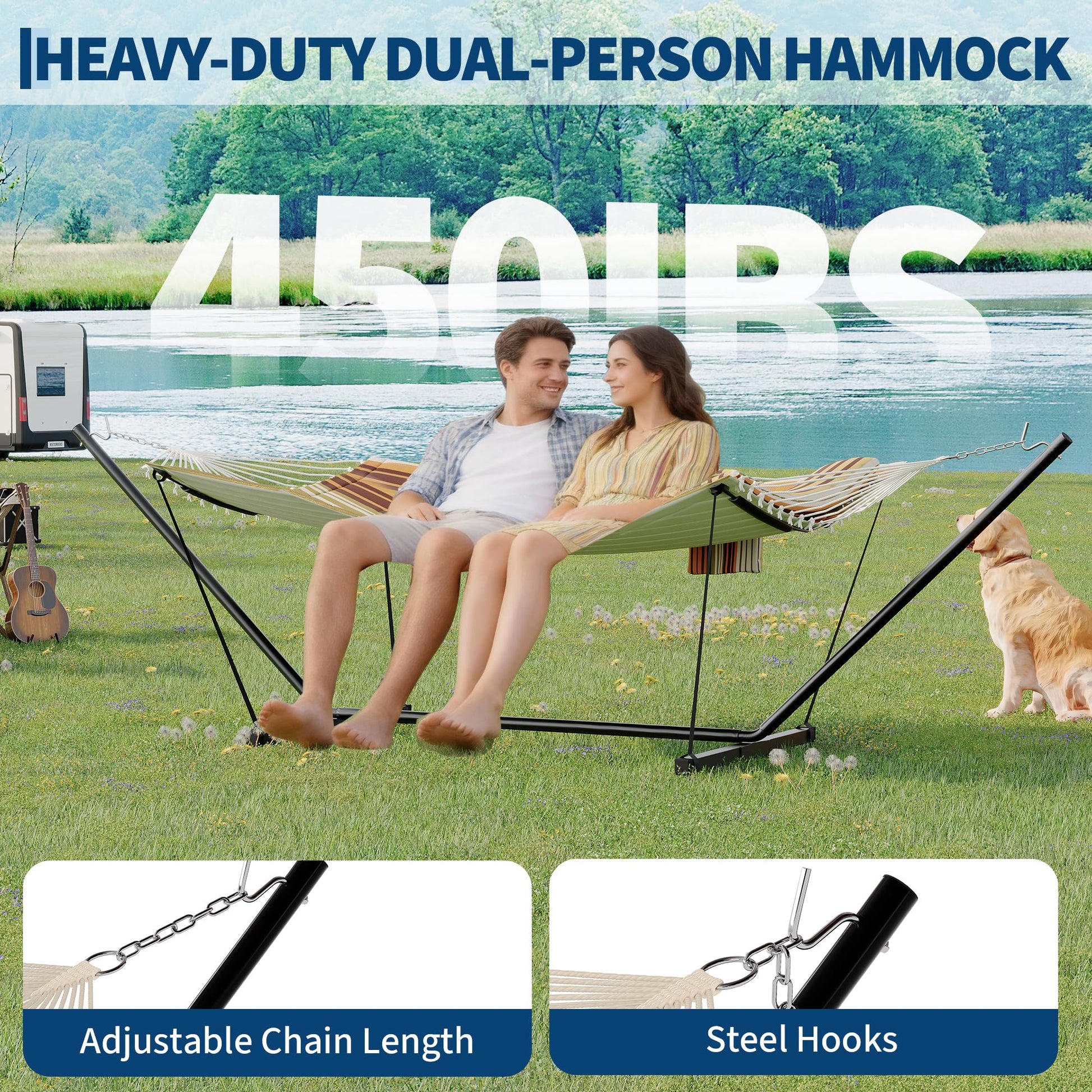 Almohada suave y cuerda de equilibrio de la hamaca de rayas café Garvee para mayor confort