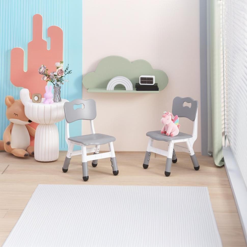 Respaldo ergonómico curvado y altura ajustable en 3 niveles de la silla infantil Garvee